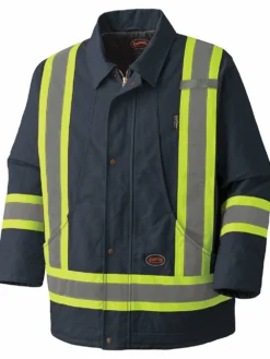 Pioneer Hi Vis Quilted Cotton Duck Winter Work Parka | M-4XL Hi-Vis Work Wear