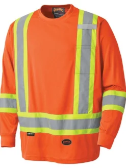 Hi-Vis Work Wear Pioneer Birdseye Long Sleeve Hi Vis Tee Shirt | XS -5XL