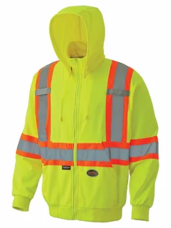 Pioneer Zipper Front Micro-Fleece Hi Vis Hoodie | XS-5XL Hi-Vis Work Wear