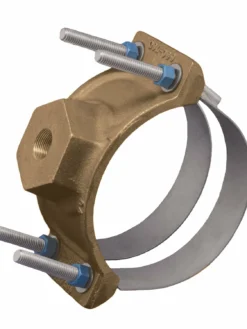 Waterworks Products Robar 2706 Series Cast Bronze Service Saddles W/ Double Stainless Straps - IP Thread