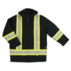 Hi-Vis Work Wear Tough Duck S157 Cotton Duck Winter Safety Parka | Black | Limited Size Selection