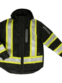 Hi-Vis Work Wear Tough Duck SJ28 Waterproof/Breathable 300D Ripstop Safety Shell Jacket | Sizes XS-5XL
