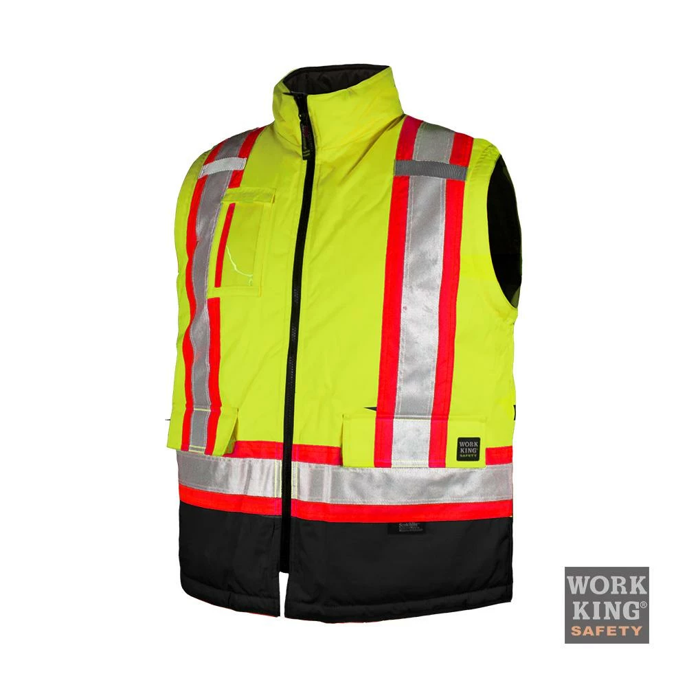Work King S426 Insulated 300D 5-In-1 Safety Jacket | Yellow | Limited Size Selection Hi-Vis Work Wear