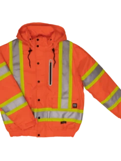 Hi-Vis Work Wear Tough Duck SJ20 Insulated 300D Waterproof/Breathable Ripstop Safety Bomber | XS-3XL