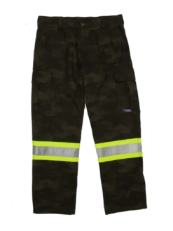 Hi-Vis Work Wear Tough Duck SP04 Camo Flex Duck Safety Cargo Utility Pant