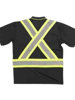 Hi-Vis Work Wear Tough Duck ST17 Premium Polyester Birdseye Short Sleeve Safety Polo Shirt With Chest Pocket | XS-5XL