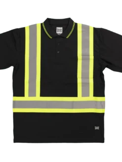 Hi-Vis Work Wear Tough Duck ST17 Premium Polyester Birdseye Short Sleeve Safety Polo Shirt With Chest Pocket | XS-5XL