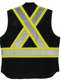 Tough Duck SV06 Quilt Lined Cotton Duck Safety Vest | XS-5XL Hi-Vis Work Wear