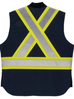 Tough Duck SV06 Quilt Lined Cotton Duck Safety Vest | XS-5XL Hi-Vis Work Wear