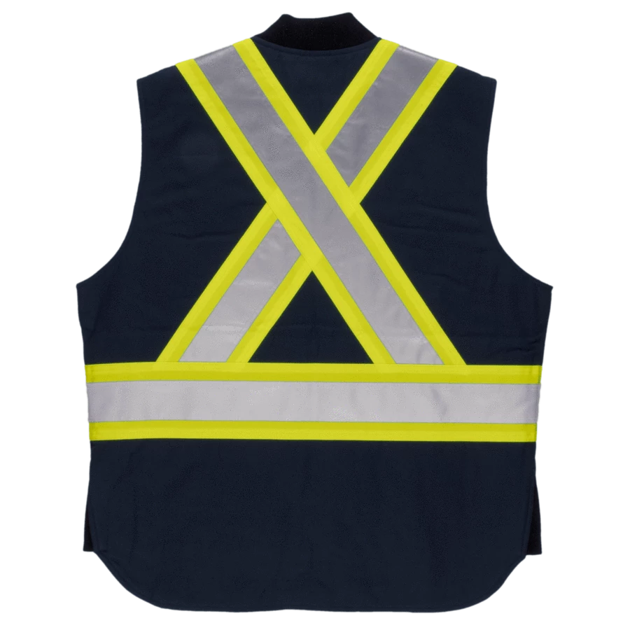 Tough Duck SV06 Quilt Lined Cotton Duck Safety Vest | XS-5XL Hi-Vis Work Wear