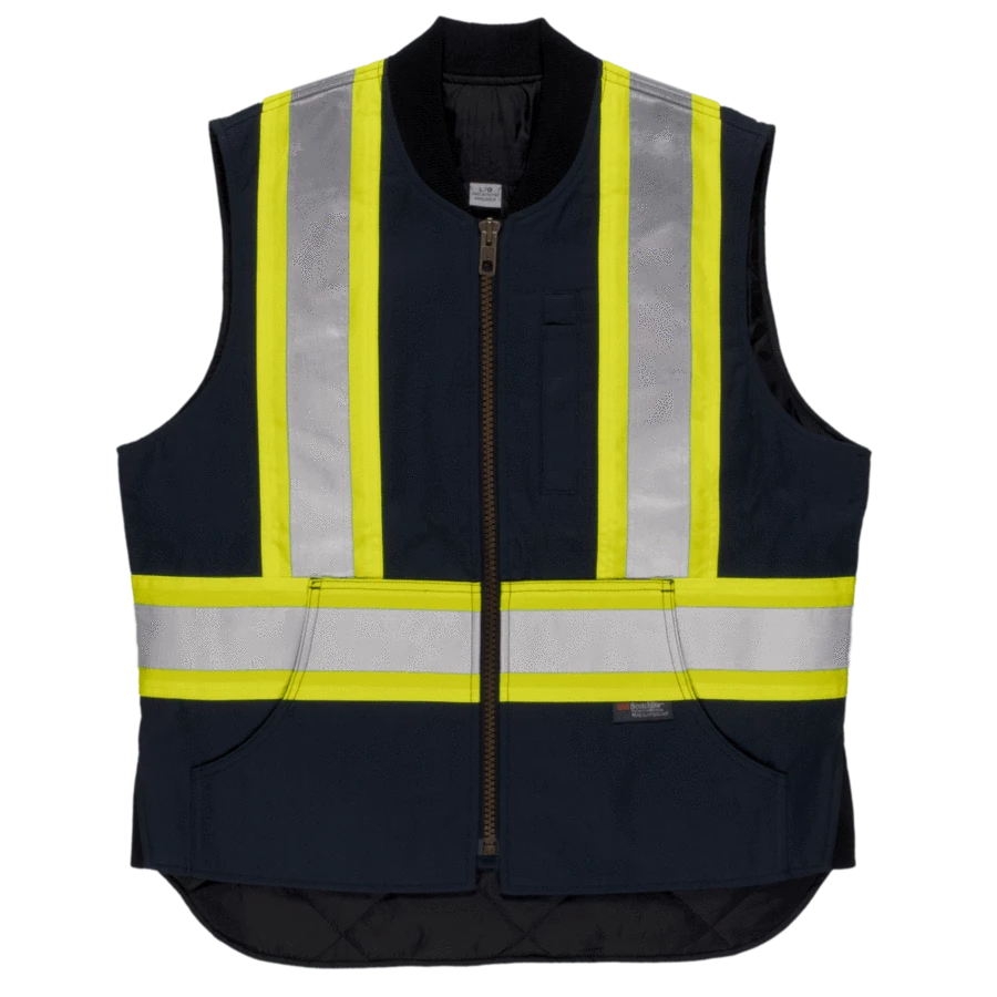 Tough Duck SV06 Quilt Lined Cotton Duck Safety Vest | XS-5XL Hi-Vis Work Wear