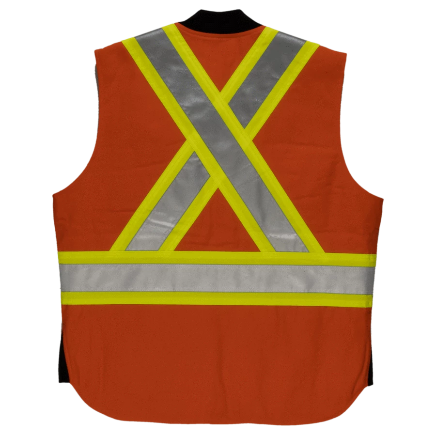 Tough Duck SV06 Quilt Lined Cotton Duck Safety Vest | XS-5XL Hi-Vis Work Wear