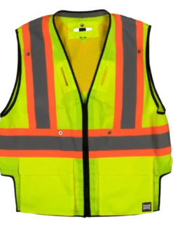 Hi-Vis Work Wear Tough Duck SV09 Harness Compatible Safety Vest | XS-5XL