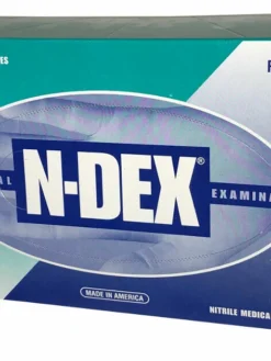 Work Gloves Showa N-DEX 6005PF Blue Nitrile 4-Mil Powder-Free Examination Gloves - Box Of 100