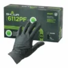 Showa 6112PF Black Nitrile 4-Mil Biodegradable Powder-Free Examination Gloves - Box Of 100 Work Gloves
