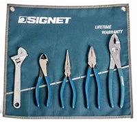 Signet 5 Piece Industrial Plier And Adjustable Wrench Set