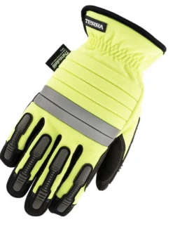 Terra Hi-Vis Mechanic's Thinsulate Winter Gloves | Yellow