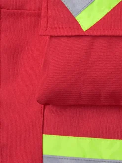 Hi-Vis Work Wear Pioneer Surveyor's/Supervisor's Safety Vest - 600D Oxford Poly | Red | Sizes S - 5XL