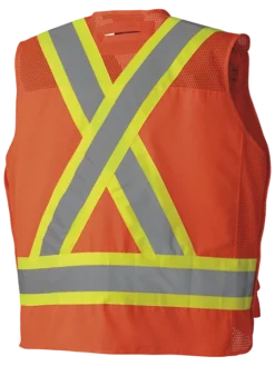 Hi-Vis Work Wear Pioneer Hi Viz Drop Shoulder Poly/Cotton Tear-Away Surveyor's Safety Vest | Sizes Small - 4XL