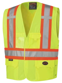 Pioneer Hi Viz Safety Vest - Tricot Poly Interlock - Adj. Sides | S/M - 4/5X Large Hi-Vis Work Wear