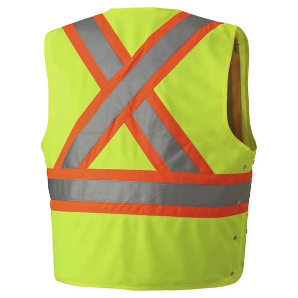 Pioneer Hi Viz Safety Vest - Tricot Poly Interlock - Adj. Sides | S/M - 4/5X Large Hi-Vis Work Wear