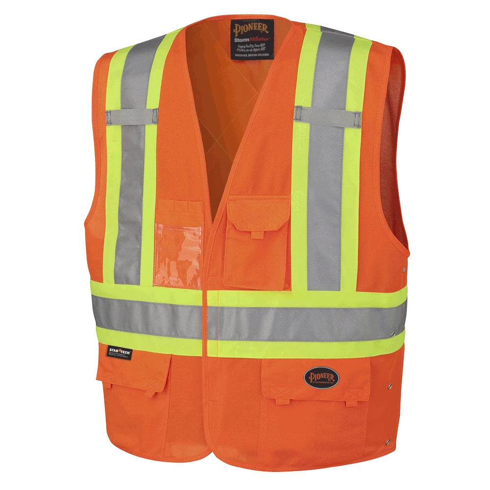 Pioneer Hi Viz Safety Vest - Tricot Poly Interlock - Adj. Sides | S/M - 4/5X Large Hi-Vis Work Wear