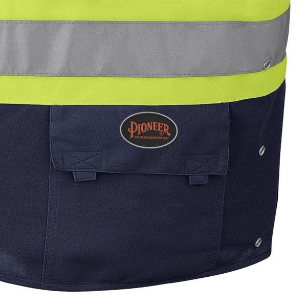 Pioneer Hi Viz Safety Vest - Tricot Poly Interlock - Adj. Sides | S/M - 4/5X Large Hi-Vis Work Wear