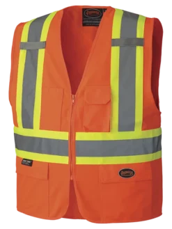 Pioneer Hi Viz Zipper Front Safety Vest - Tricot Poly | Sizes Small - 5XL Hi-Vis Work Wear