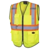 Hi-Vis Work Wear Pioneer Hi Viz Zipper Front Safety Vest | Sizes XS - 5XL