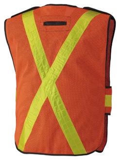 Hi-Vis Work Wear Pioneer Hi Viz All-Purpose Safety Tear-Away Vest - Poly Mesh Pockets | Orange | One Size