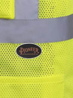 Hi-Vis Work Wear Pioneer Hi Viz Tear-Away Mesh Safety Vest W/ 2