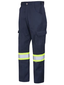 Pioneer Poly/Cotton Cargo Work Pants | Hi Viz | Navy | Sizes Waist 30" - 40"