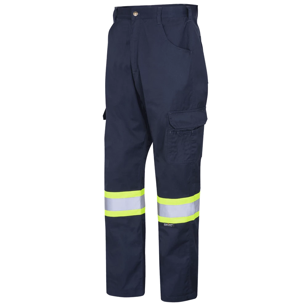 Pioneer Poly/Cotton Cargo Work Pants | Hi Viz | Navy | Sizes Waist 30" - 40"