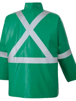 Flame Resistant Work Wear Ranpro CA-43® FR Chemical/Acid Resistant Safety Jacket - PVC/Poly | Green | Sizes Small - 4XL