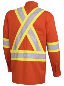 Pioneer FR-TECH® FR/ARC Rated 7 Oz Hi Viz Safety Shirt - 88/12 | Orange | Small - 4XL