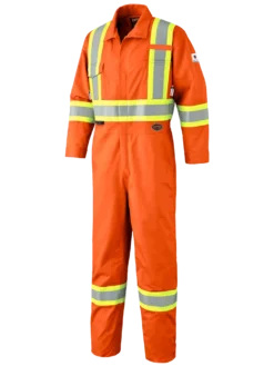 Flame Resistant Work Wear Pioneer FR-TECH® FR/ARC Rated 7 Oz Hi Viz Safety Coveralls 88/12 | Orange | Sizes 36 - 60