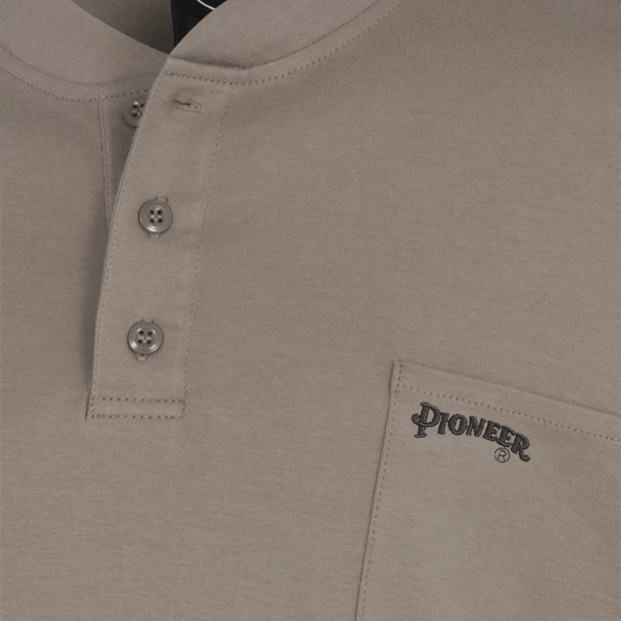 Flame Resistant Work Wear Pioneer 100% Cotton FR Interlock 7 Oz. Henley Shirt | Sizes S - 5XL