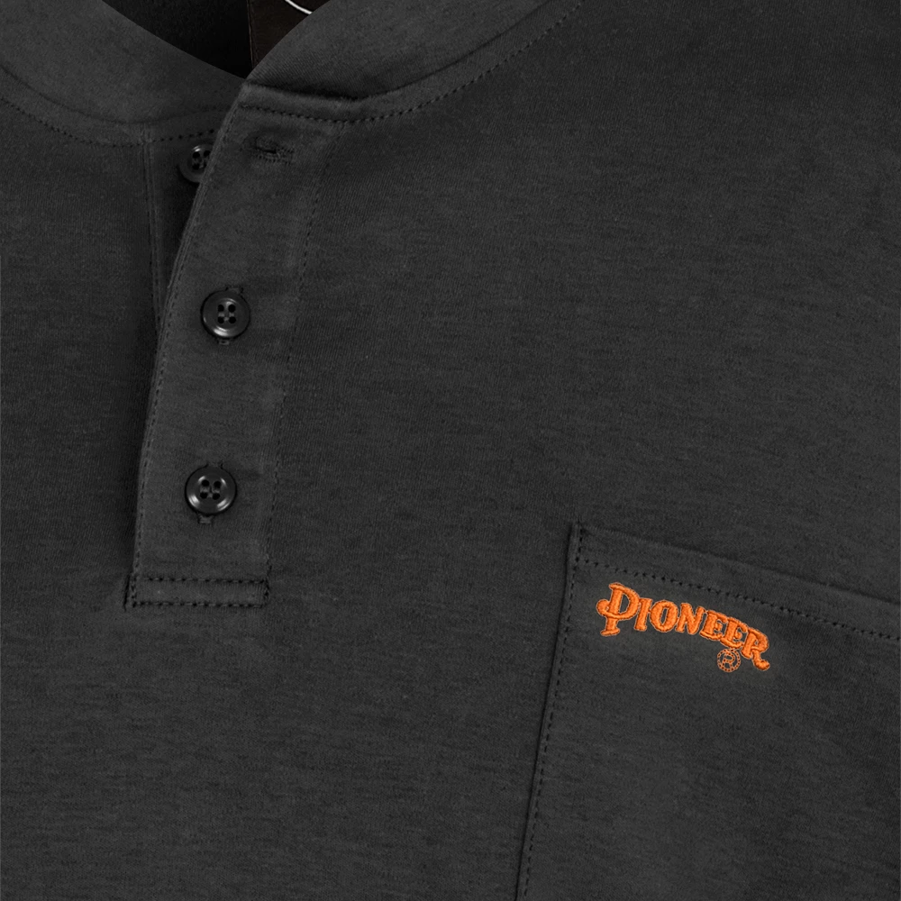 Flame Resistant Work Wear Pioneer 100% Cotton FR Interlock 7 Oz. Henley Shirt | Sizes S - 5XL