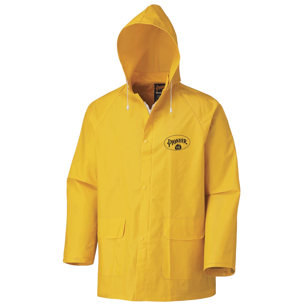 Flame Resistant Work Wear Pioneer FR Waterproof Jacket - PVC/POLY/PVC | Yellow | Sizes S - 6XL