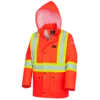 Flame Resistant Work Wear Pioneer FR/PU Hi Viz Waterproof Safety Jacket With Pockets | Orange | Sizes XS - 7XL