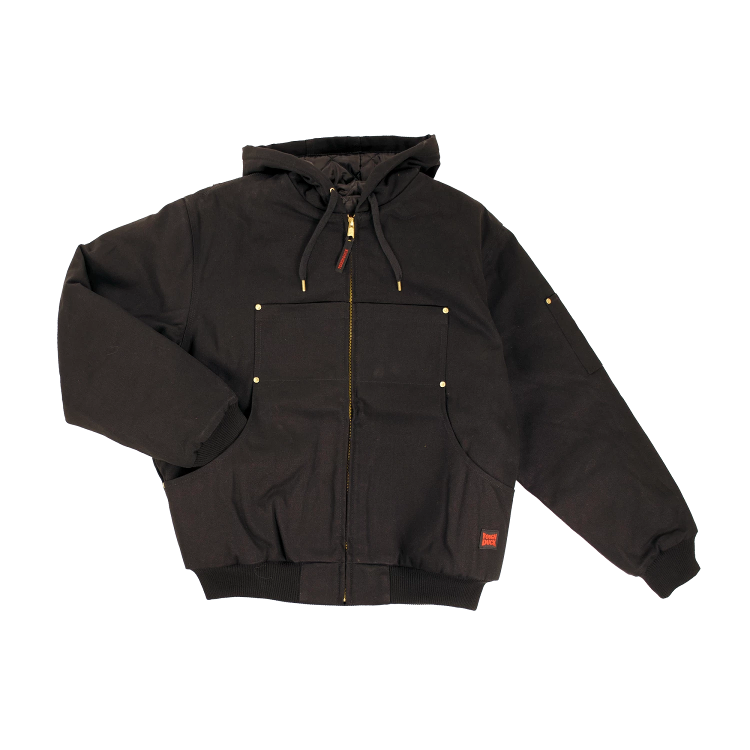 Tough Duck WJ30 Premium Hooded Bomber Jacket With Rib Knit Cuffs | S-5XL Work Wear