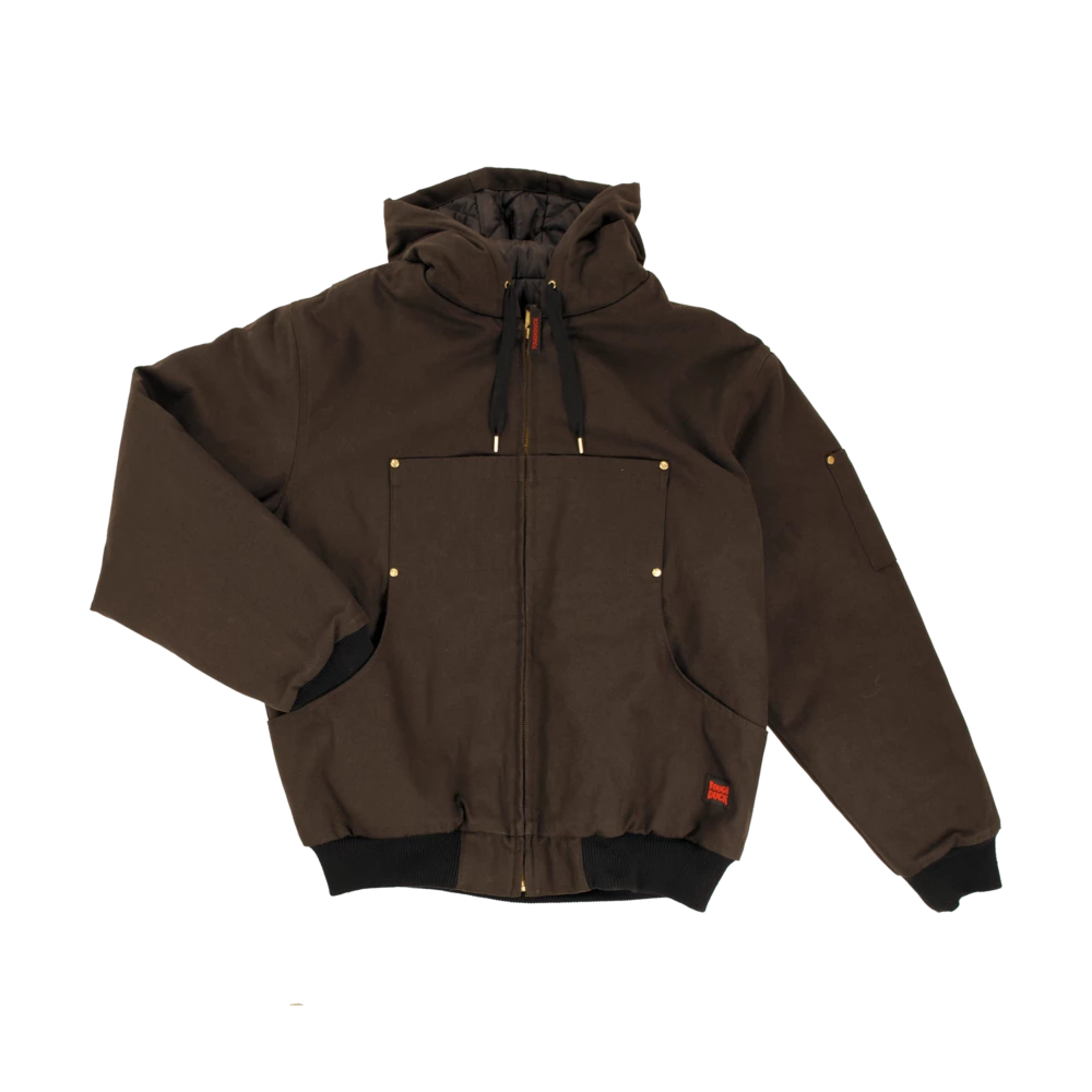 Tough Duck WJ30 Premium Hooded Bomber Jacket With Rib Knit Cuffs | S-5XL Work Wear