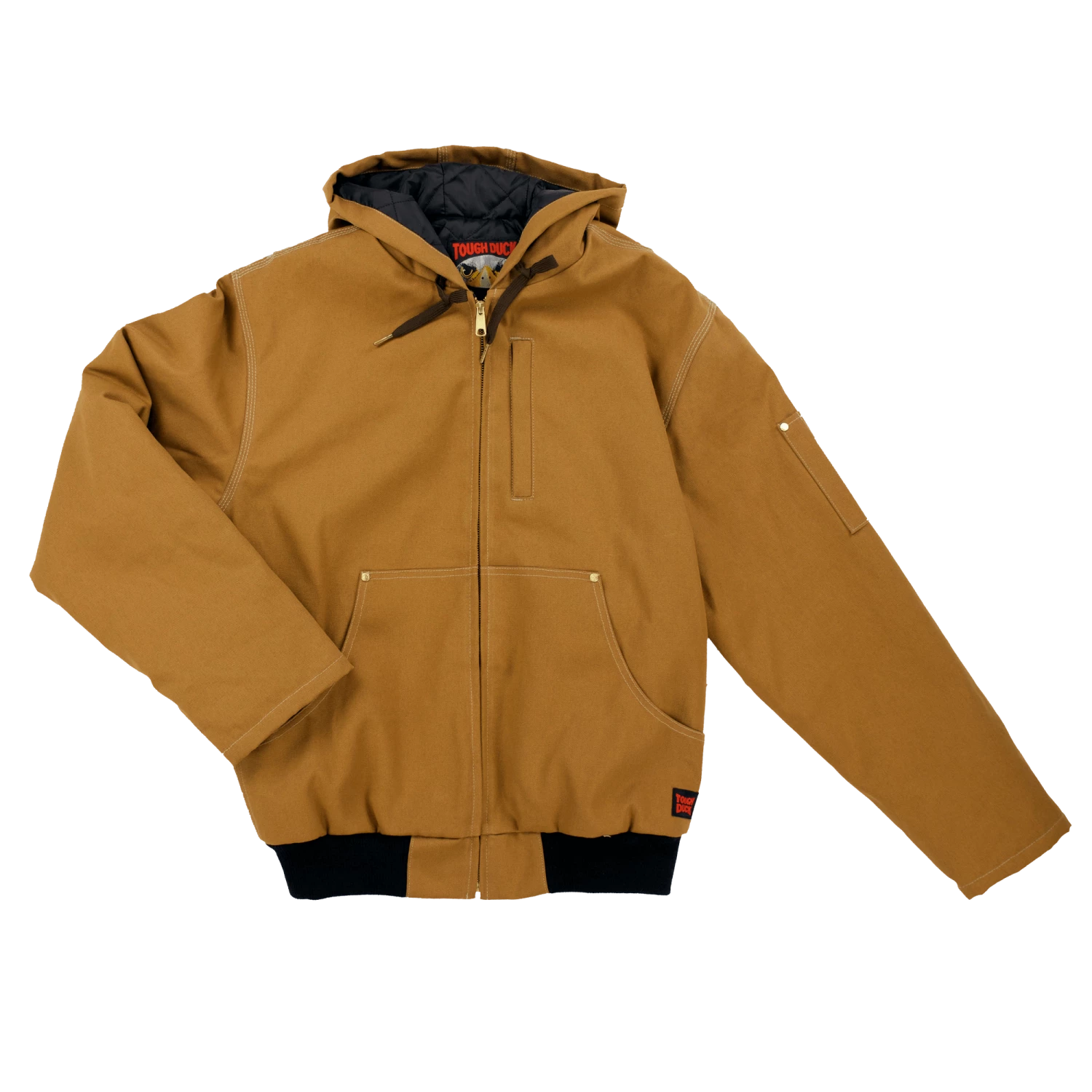 Tough Duck WJ35 Premium Hooded Bomber Jacket With Storm Cuffs | S-3XL