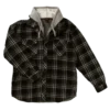 Work Wear Tough Duck WS02 Quick Dry Sherpa Lined Zip-Up Hooded Fleece Shirt | Charcoal Plaid | S-3XL