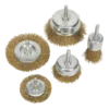 Cleanflow Power Tool Accessories Brass Wire Wheel Brush Set | 1/4" Arbor | 5 Piece