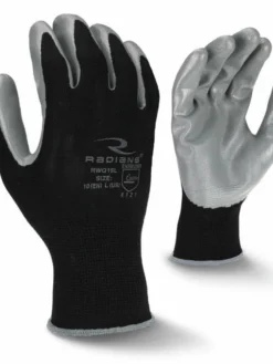 Work Gloves Radians Lightweight Polyester Glove With Smooth Nitrile Palm - Pack Of 12 Pairs