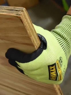 DeWalt Workwear Work Gloves DeWalt DPG855 Hi-Vis Cut Resistant Fiberglass Glove With Foam Nitrile Palm - Pack Of 12 Pairs