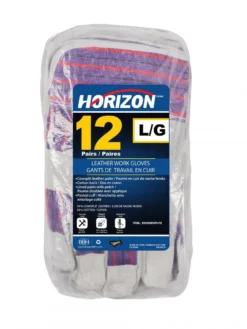 Horizon Cotton Back Cowsplit Palm Leather Work Gloves | Pack Of 12 Pairs