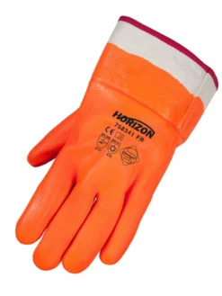 Horizon Winter Lined Orange PVC Safety Cuff Work Gloves | Pack Of 6 Pairs