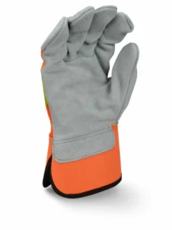Radians Hi-Vis Split Cowhide Leather Work Glove - Pack Of 12 Pairs